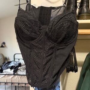 Black Lace Bustier Top